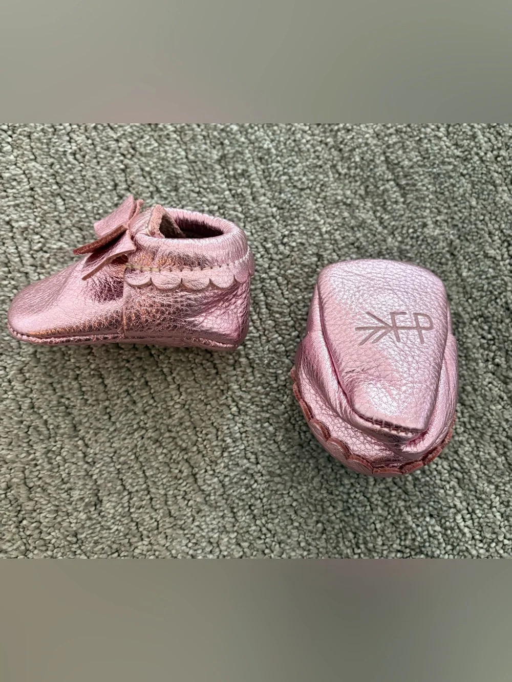 Freshly Picked Baby Girl Moccasin Shoes with Bow- size 1